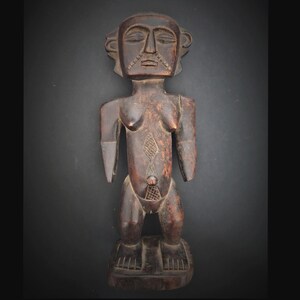 LUBA Fertility Statuette, DRC  | Carved Wood Patina | H :   in. | P Democratic Republic of Congo.  Art Premier Oceania
