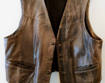 Vintage Leather Vest, Leather Vest, Genuine Leather Vest, Men's Vest, Men's Leather Vest