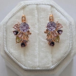 Luxus 14k Rolled Gold Earrings with sample 585 RG, Vintage Style 1990er 14k Earrings Rose Rolled Gold 585 RG, Christmas gift, Mom & her gift