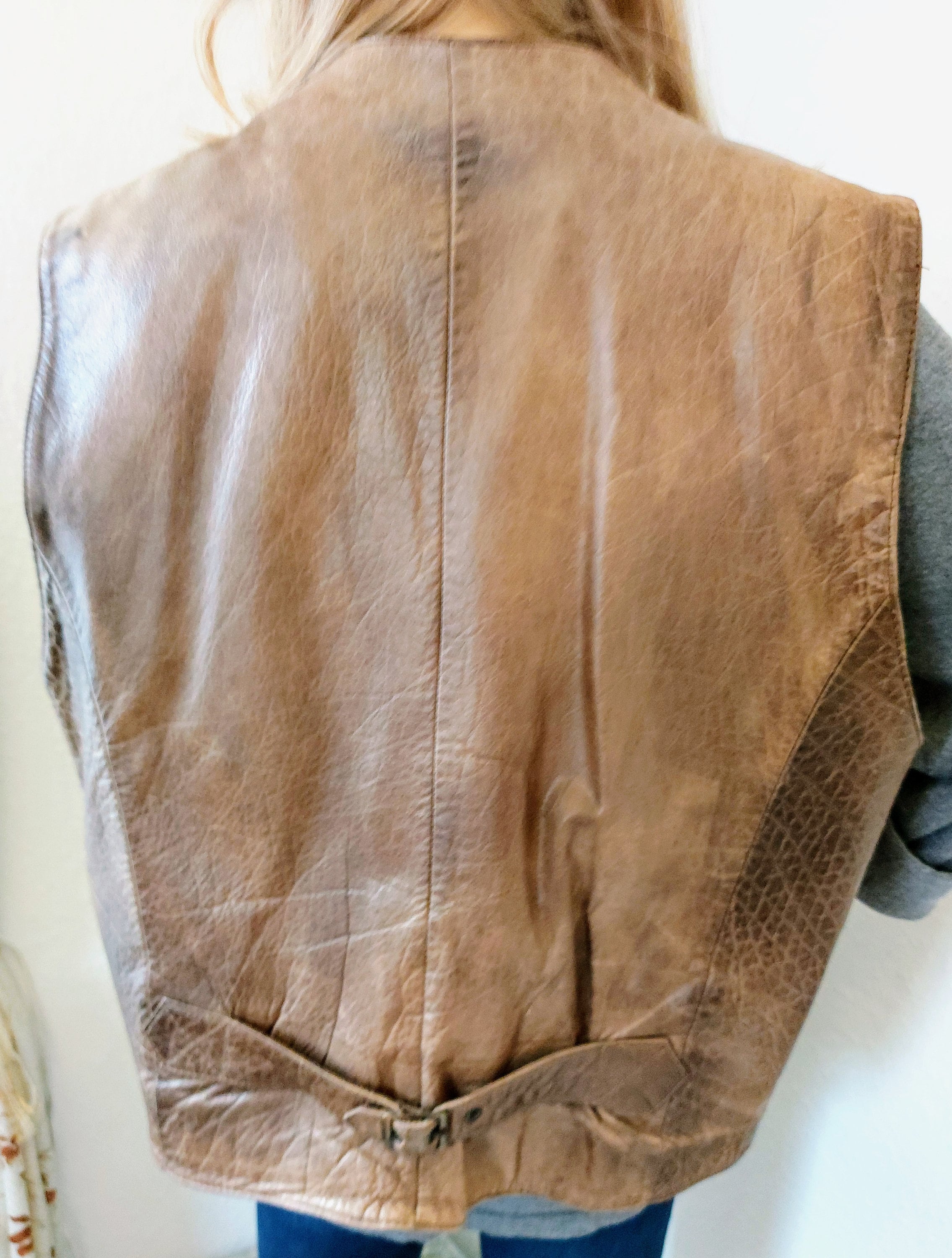 Vintage Leather Vest, Leather Vest, Genuine Leather Vest, Men's Vest