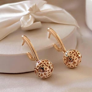 Luxury earrings rolled gold 585, Rose gold 585 earrings, Christmas gift&#39;s, Gold earrings 585, Vintage gold earrings 585, Gold earrings 14k