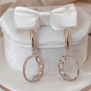 Luxury earrings rolled gold 585, Rose gold 585 earrings, Christmas gift&#39;s, Gold earrings 585, Vintage gold earrings 585, Gold earrings 14k