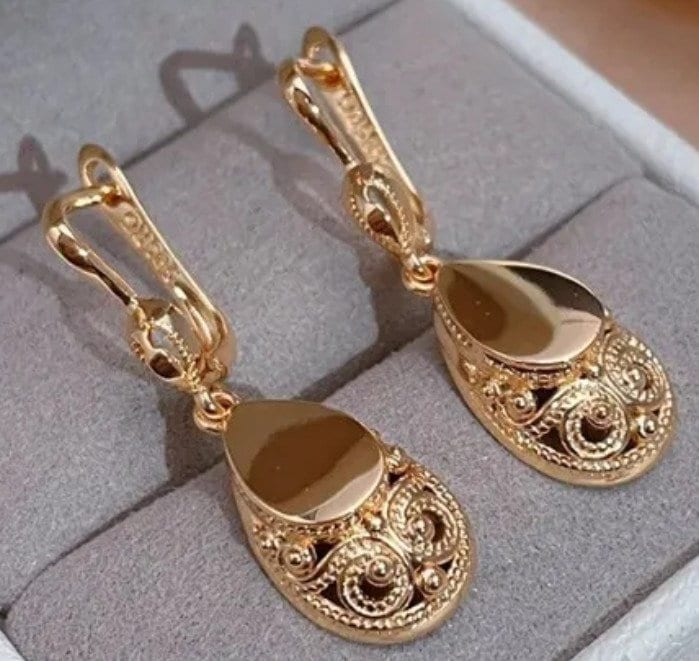 Luxury earrings rolled gold 585, Rose gold 585 earrings, Gold earrings 585, Christmas gift's, Vintage gold earrings 585, 14k gold earrings