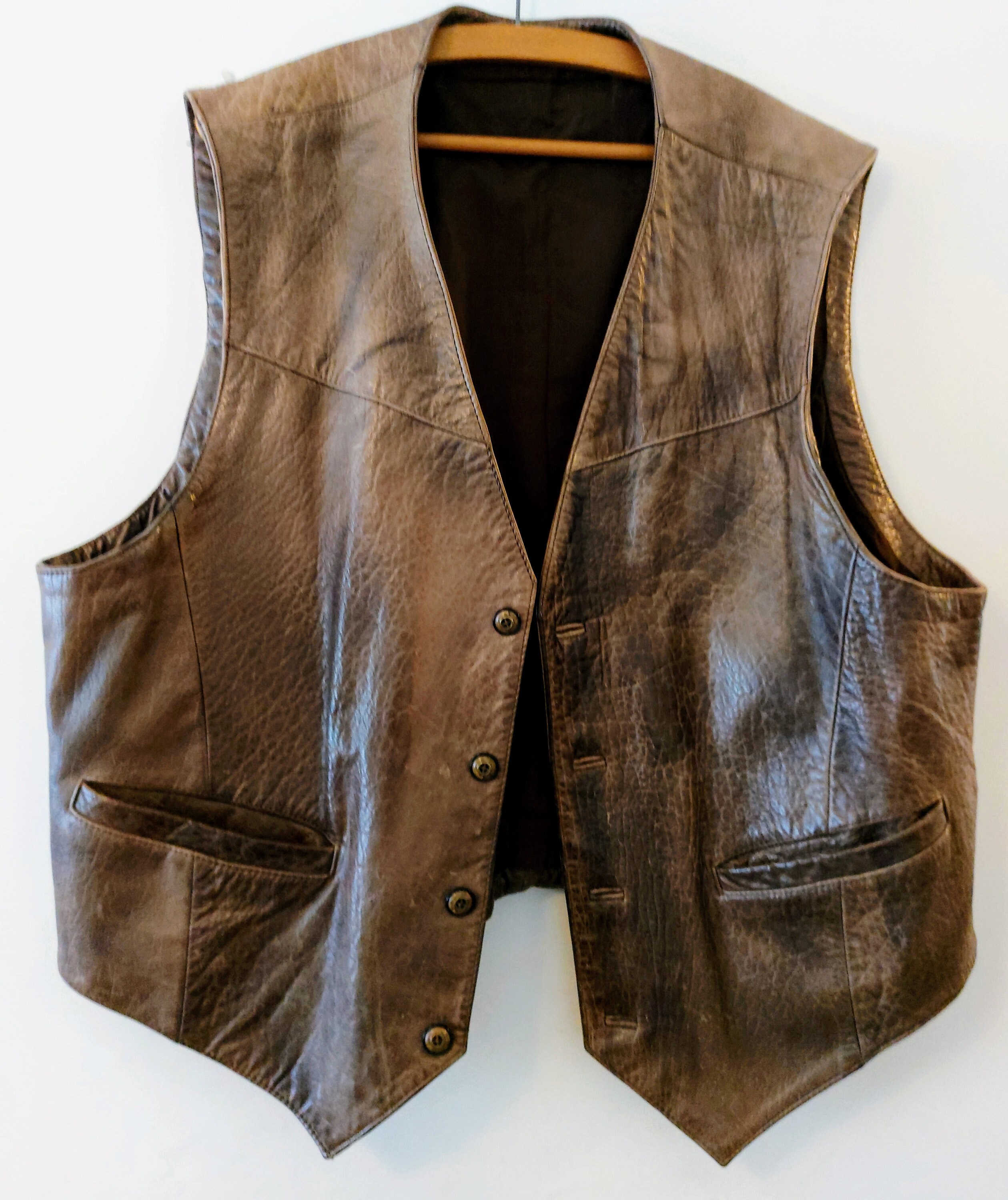 Vintage Leather Vest, Leather Vest, Genuine Leather Vest, Men's Vest