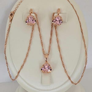 Luxus Set 14k Earrings and Necklaces Rolled Gold 585 RG, Vintage Style 1990er Set 14k Rolled Gold 585 RG, Christmas gifts, Gifts mom and her