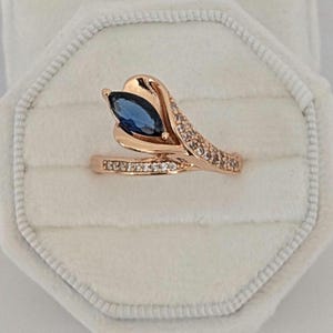 Luxus 14k Rolled Gold with sample 585 RG Ring with stones, Vintage Ring Style 1990er 14k Rolled Gold 585 RG, Christmas gift, Mom and & gifts