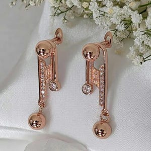 Luxury earrings rolled gold 585, Rose gold 585 earrings, Christmas gift&#39;s, Gold earrings 585, Vintage gold earrings 585, Gold earrings 14k