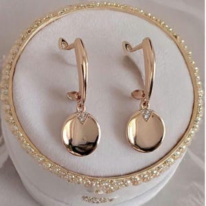 Luxury earrings rolled gold 585, Rose gold 585 earrings, Christmas gift&#39;s, Gold earrings 585, Vintage gold earrings 585, Gold earrings 14k