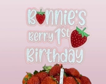 Berry 1st birthday cake topper/ sweet cake topper/ strawberry cake topper/ 1st birthday cake topper/ berry 1st birthday.