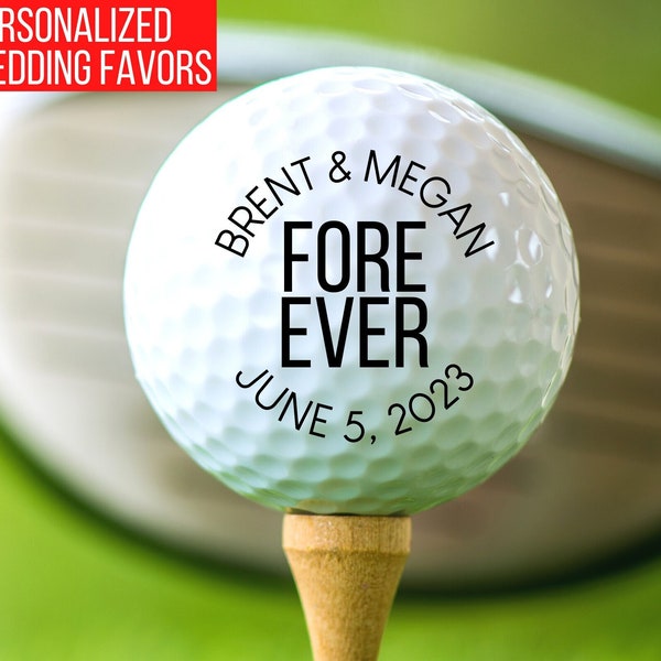 Fore Ever Custom Golf Ball Wedding Favors for Guests, Bulk Wedding Favors, Personalized Golf Balls for Wedding Gifts, Wedding Party Favors