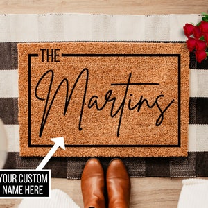 Custom Door Mat, Outdoor, Last Name Doormat, Front Door Decor, Housewarming Gift, Wedding Gift, Christmas Gift, Personalized Welcome Doormat