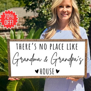 There's No Place Like Grandma and Grandpa's House, Grandparents Day Gift, Wood Sign,Grandma Christmas Gift,Mothers Day Gift,Fathers Day Gift