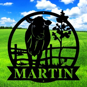 Metal Farm Sign, Personalized Farm Metal Sign, Cow Metal Sign, Cow Farm Sign, Farmhouse Decor, Family Name Last Name Metal Signs for Farm