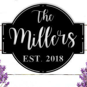 Custom Metal Sign, Personalized Metal Sign, Metal Signs Personalized, Outdoor Signs, Family Name Sign Metal, Last Name Metal Sign, Est Sign