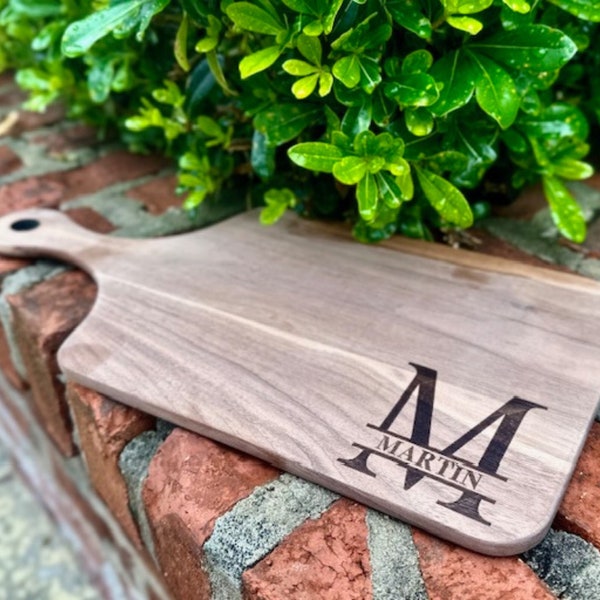 charcuterie board personalized Serving Board with handle Monogrammed Personalized Cheese Board Engagement Gift Bridal Shower Gift