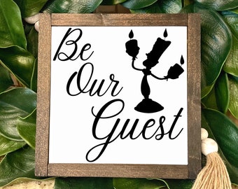 Guest Bathroom Sign, Guest Bathroom Decor, Be Our Guest Sign, Guest Room Sign, Guest Room Decor, Framed Wood Sign, Small Wood Bathroom Sign