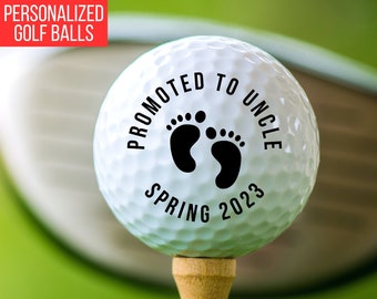 Promoted to Uncle, Grandpa, Papa Golf Ball Personalized, Pregnancy Reveal Gift, Uncle to Be Gift, Pregnancy Announcement, Custom Golf Balls