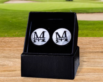 Golf Ball Cuff Links, Groomsmen Cufflinks, Groomsmen Gifts, Personalized Cufflinks,Gift for Golfer,Groomsmen Golf Gifts,Golfer Gifts for Men