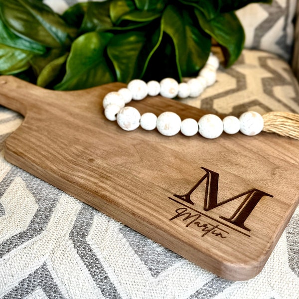 Charcuterie Board Personalized Serving Board with Handle Monogrammed Personalized Cheese Board Housewarming Gift Wedding Bridal Shower Gift