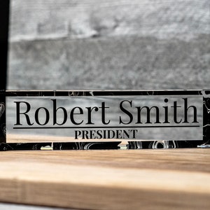 Office Desk Name Plate for Men, Personalized Name Plates for Desk, Office Desk Decor, Desk Sign, Office Gift, Custom Arcylic Name Plate