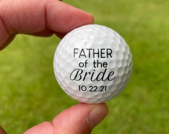 Father of the Bride, custom golf balls, gift for dad, wedding, brides father, father of the bride gift, personalized golf balls,