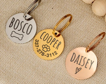Personalized Dog Tag Cat Tag Custom Dog Collar Cat Collar Tag Cat ID Tag Dog ID Tag Dog Name Tag Engraved Dog Tag