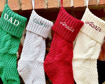 Cable Knit Personalized Christmas Stockings, Personalized Christmas Stockings Monogrammed Christmas Stockings Cable Knit Christmas Stockings