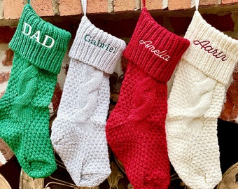 Personalized Cable Knit Christmas Stockings, Personalized Family Stockings, Christmas Stockings Monogrammed, Christmas Stockings, Cable Knit