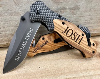 Christmas Gift for Dad, Personalized Knife, Hunting Knife, Custom Knife, Boyfriend Gift, Dad Gift, Personalized Gift for Dad, Pocket Knife