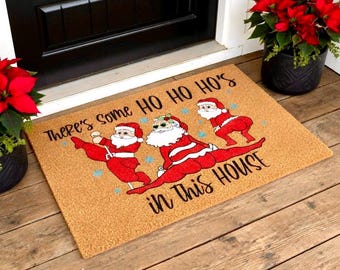 Funny Christmas Doormat, Christmas Welcome Mat, Funny Door Mat, Christmas Front Door Mat, Doormat Funny Holiday Doormat, Xmas Doormat, Rugs