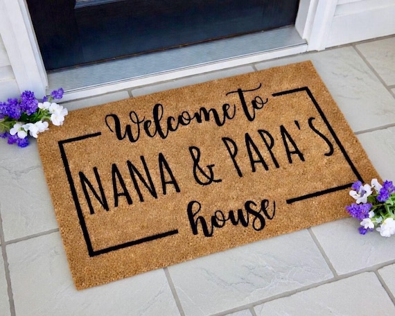 Nana and Papa's House, Grandparents Doormat, Gift for Grandparents, Nana Papa Gift, Personalized Doormat, Grandparents Christmas Gifts Ideas