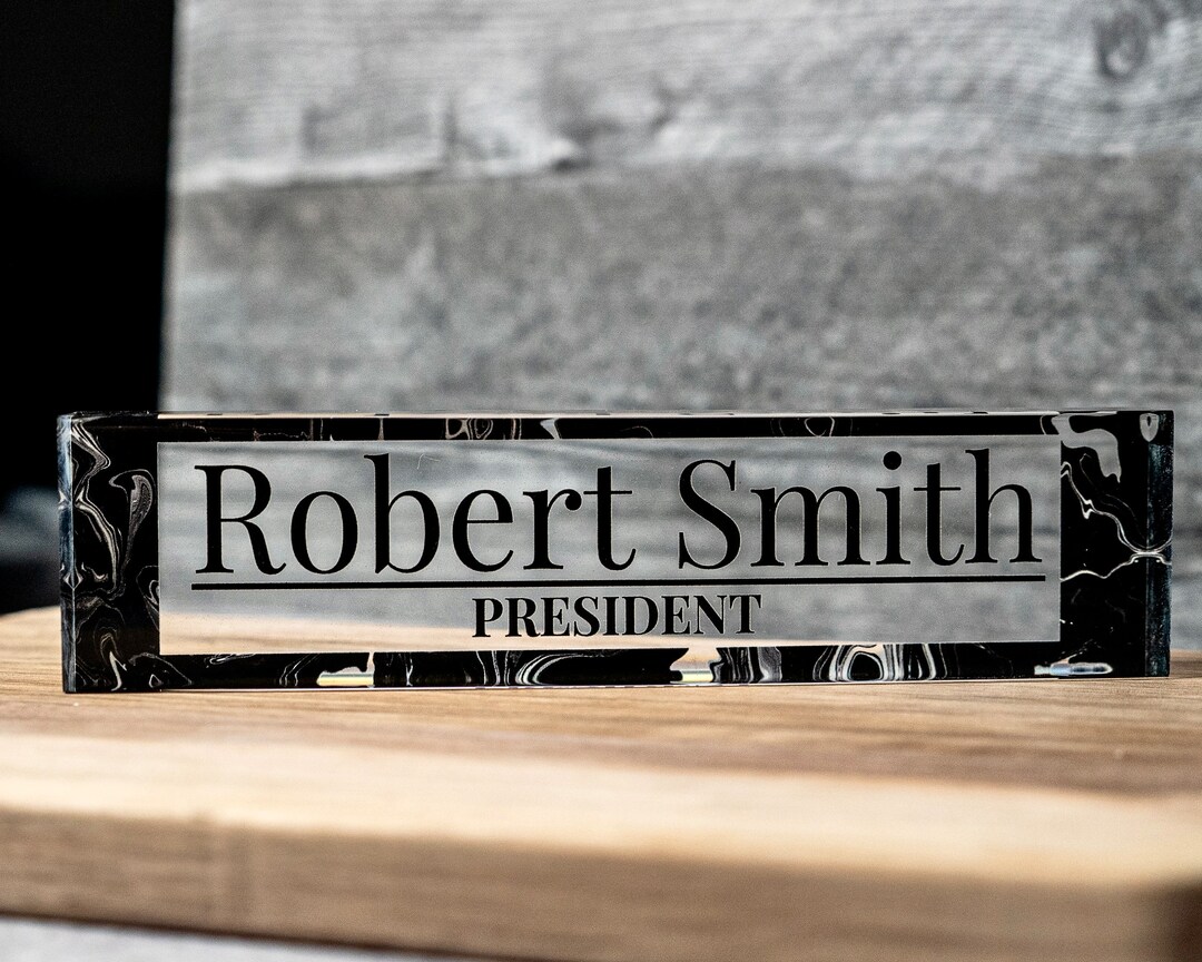Office Desk Name Plate for Men, Personalized Name Plates for Desk