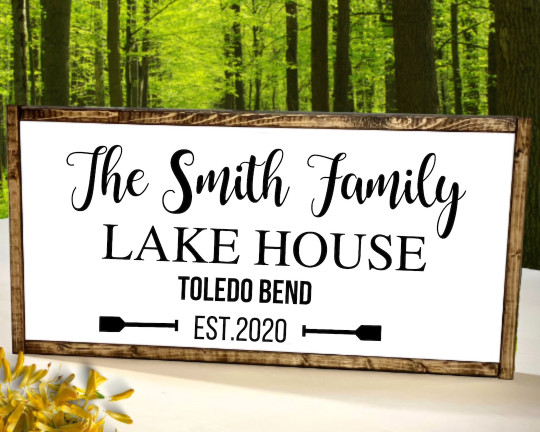 Personalized Lake House Signgifts Decor Wood Lake House Established Sign, Custom Lake House