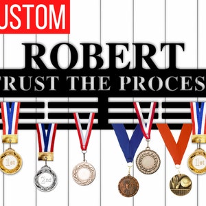 Custom Medal Hanger Holder Display, Personalized Medal Holder, Custom Medal Holder, Metal Medal Holder, Custom Name Metal Medal Holder