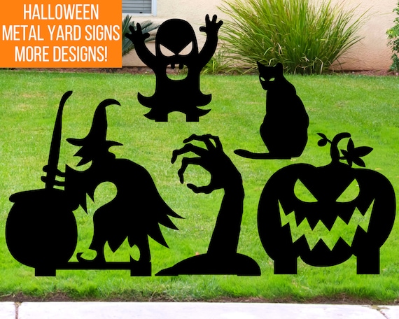 Halloween Yard Stake, Halloween Lawn Decor, Halloween Outside Decor, Scary Halloween Decorations, Halloween Metal Sign, Metal Yard Signs