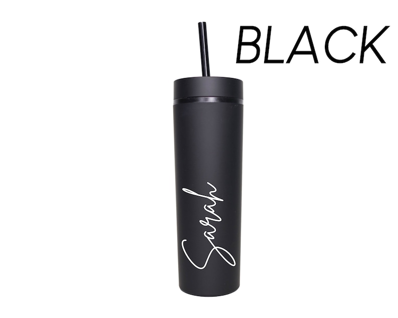 Personalized Tumbler with Straw, Black Friday Sale Tumblers, Christmas Tumblers, Skinny Tumbler, Stocking Stuffer, Cyber Monday Deals Gift image 2