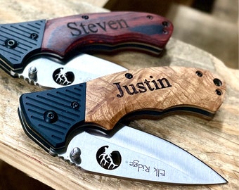 Personalized Pocket Knife Engraved Knive for Boyfriend Christmas Gifts for Mens Birthday Gifts for Him Hunting Knife Dad Fathers Day Gifts