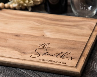 Housewarming Gift, Personalized Cutting Board, Juice Groove Cutting Board, Charcuterie Board, Gift for Mom, Custom Wooden Chopping Board