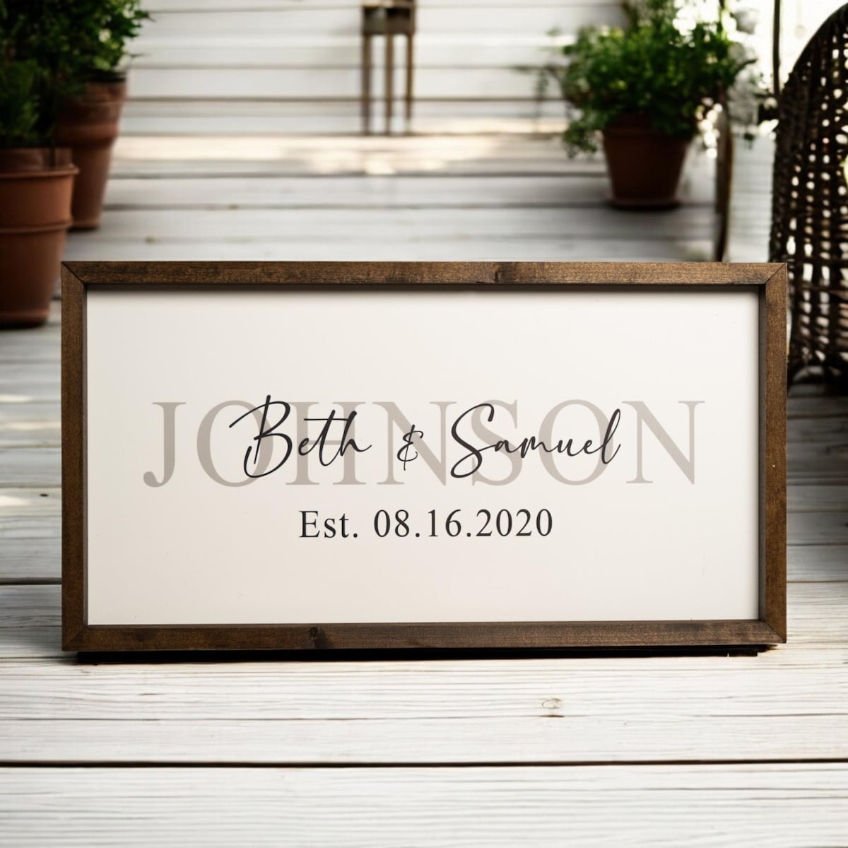Custom Last Name Sign With Wedding Date