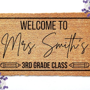 Custom Doormat for Classroom Doormat Teacher Gifts Personalized Teacher Doormat Welcome Mat for Classroom Door Mat Back to School Gifts