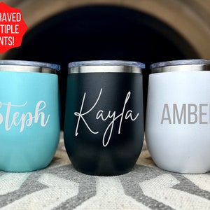 Personalized Wine Tumbler with Name, Wine Glass, Bridesmaid Proposal, Personalized Wine Glasses, Bridesmaids Wine Glasses, Wine Tumbler