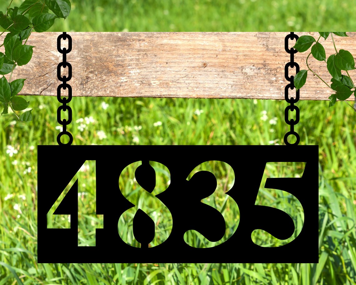 Hanging Address Sign Metal Address Sign for Yard Hanging Etsy