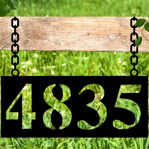 Hanging Address Sign, Metal Address Sign for Yard, Hanging Address Plaque, Custom Hanging Address Sign, Hanging Metal Address Signs Custom