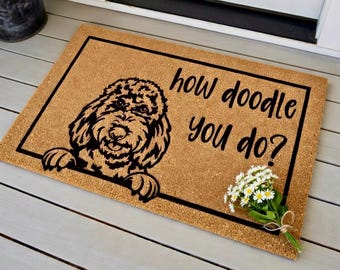 How Doodle You Do Doormat, Goldendoodle, Labradoodle, Dog Gift, Dog Decor, Dog Rug Welcome Mat, Dog Saying, Dog Lover Gift, Doodle Gifts