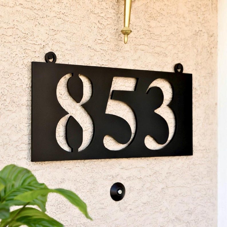 Hanging Address Sign, Metal Address Sign for Yard, Hanging Address ...