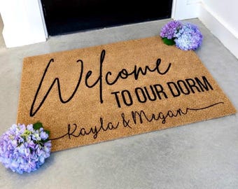 Doormat for Dorm, Personalized Dorm Doormat, Dorm Decor for College Girls Dorm Room Decor Girls Dorm Decor Custom Dorm Decor for Dorm Rooms