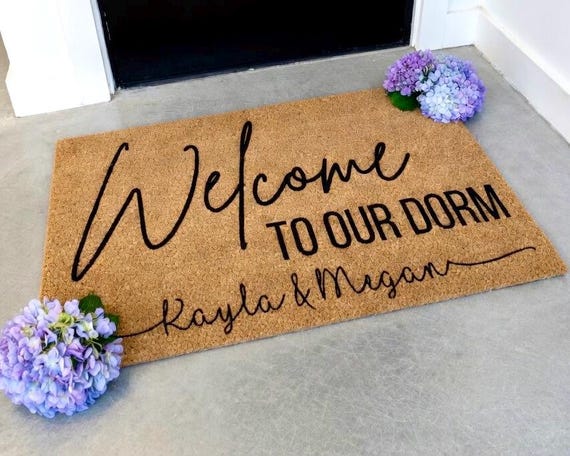 Doormat for Dorm, Personalized Dorm Doormat, Dorm Decor for College Girls Dorm Room Decor Girls Dorm Decor Custom Dorm Decor for Dorm Rooms