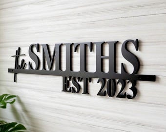 Personalized Family Name Metal Sign, Last Name Plaque, Custom Name Sign, Metal Address sign, Metal Family Sign, wedding, established sign