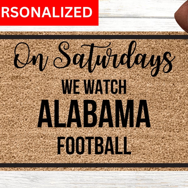 Personalized Saturday Sunday Football Doormat , Custom Doormat , Closing Gift , Welcome Doormat , Front Door Mat , Home Decor, SEC Football