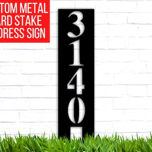 Metal Address Sign with Stakes, Lawn Address Sign, Custom Address Sign for Yard, Address Sign, House Number Sign for Yard, Address Sign Lawn